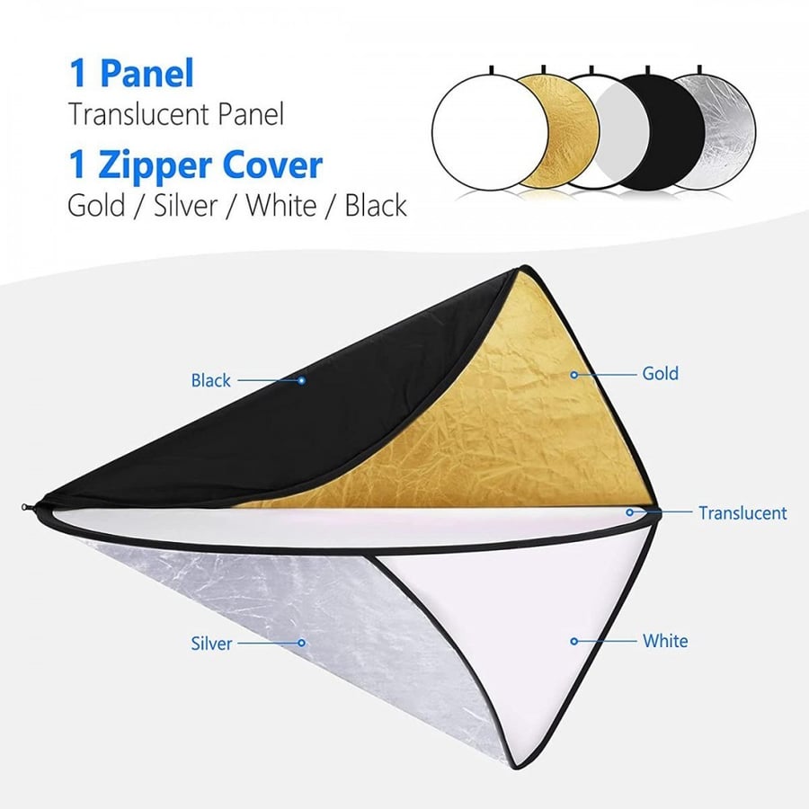 K&F Concept 5 in 1 Reflectors 110cm Folding Multi-Disc Belt Bag