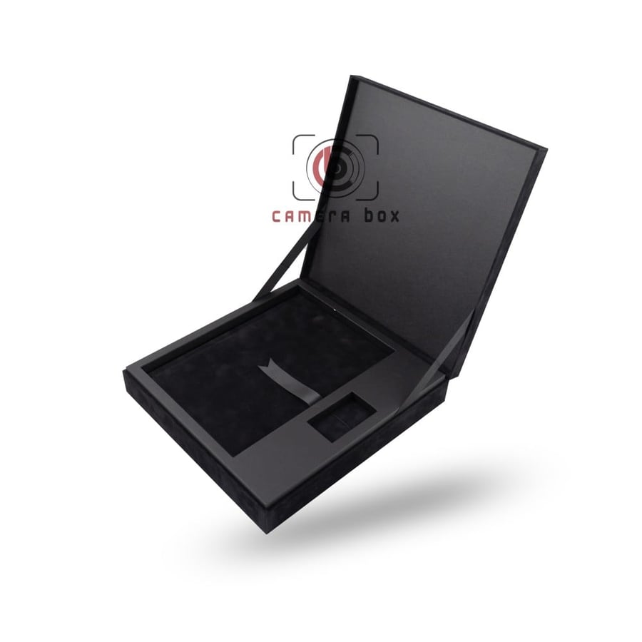 ألبوم مع حشو 20 صورة مخمل أسود A4+USB