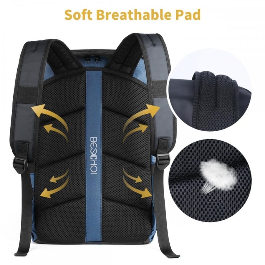 Beschoi Laptop Backpack, Business Waterproof Anti Theft Durable Backpack with USB Port Charging Fits for 17.3 Inch Laptop