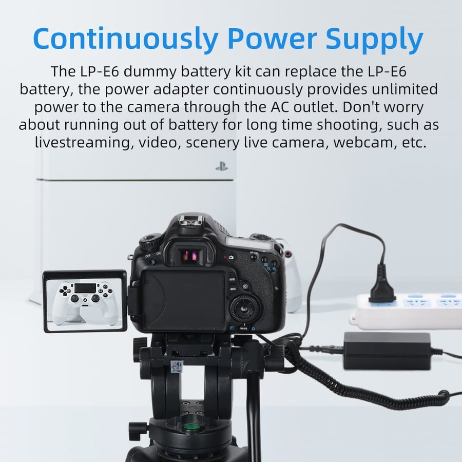 KingMa LP-E6 Dummy Battery kit Fast charger With AC Power Supply Adapter For Canon camera