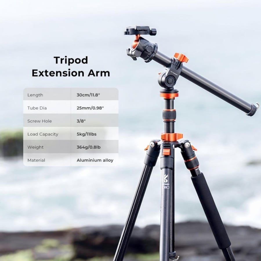 K&F Concept 11.8" Rotatable Multi-Angle Center Column for Camera Tripod