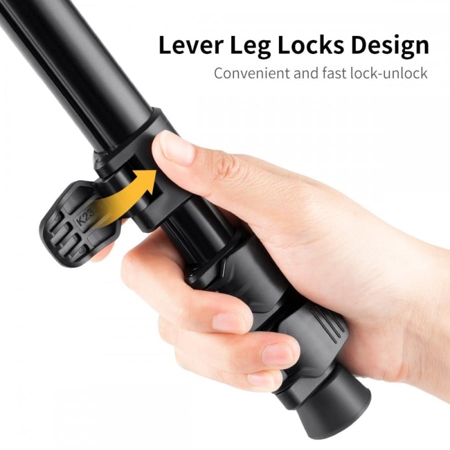K&F Concept K234A1 4-Section Lightweight Aluminum Travel Vlog Tripod with Ball Head