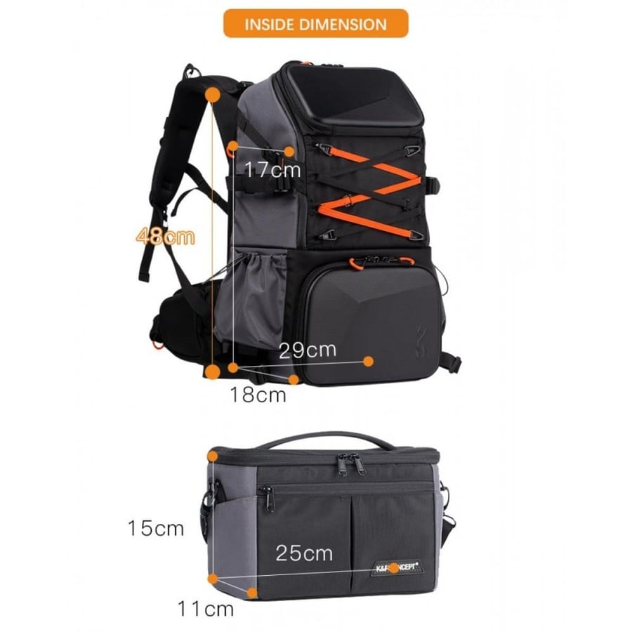 K&F Concept Multi-Functional Waterproof Large DSLR Camera Backpack with Tripod Holder & Laptop Compartment