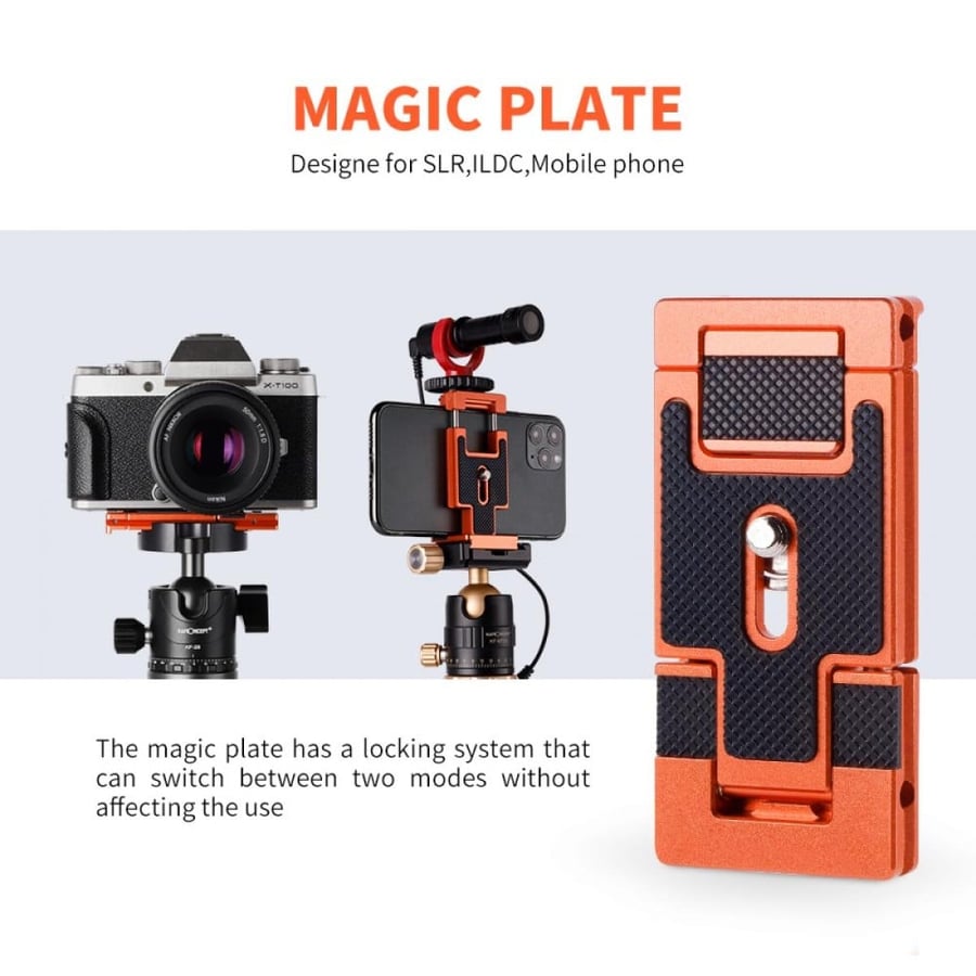 K&F Concept Arca Swiss Quick Release Plate Camera and Smartphone Mount CA02