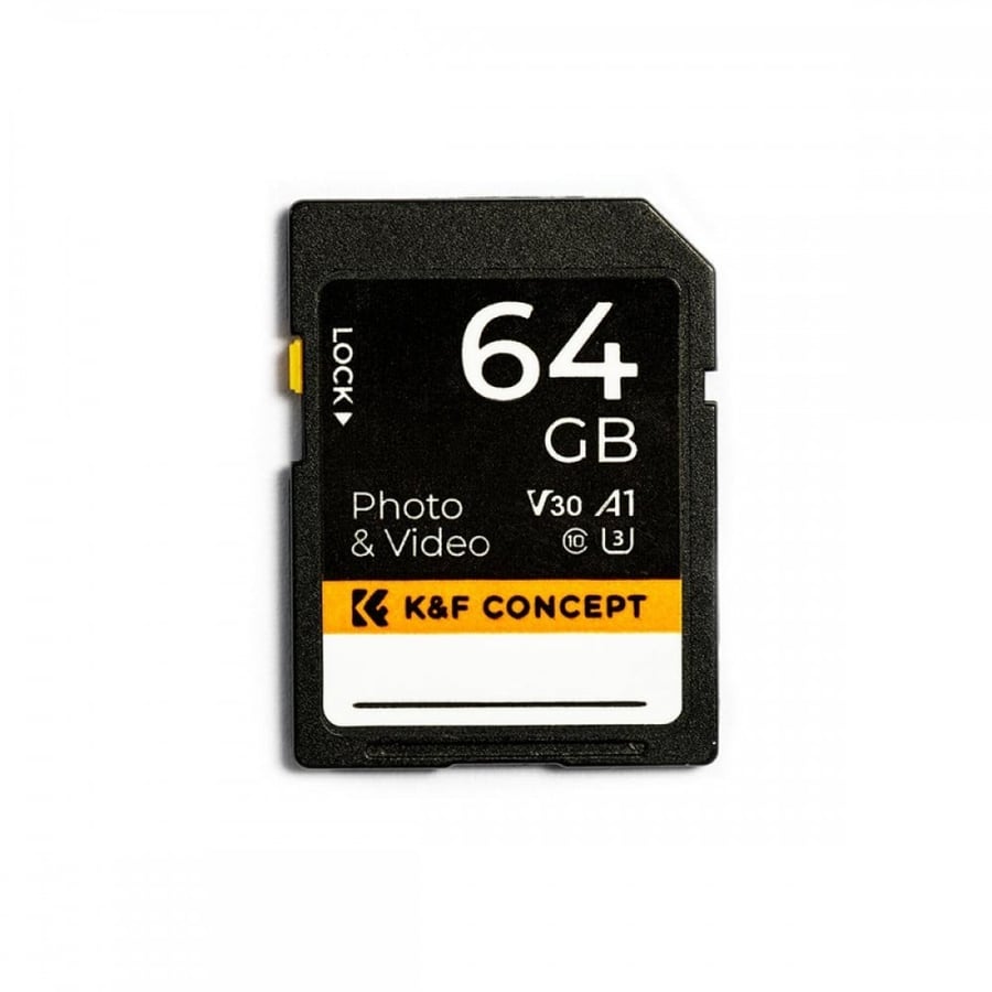 K&F Concept 64GB memory card U3 V30 read speed up to 90MB/s, 4K UHD