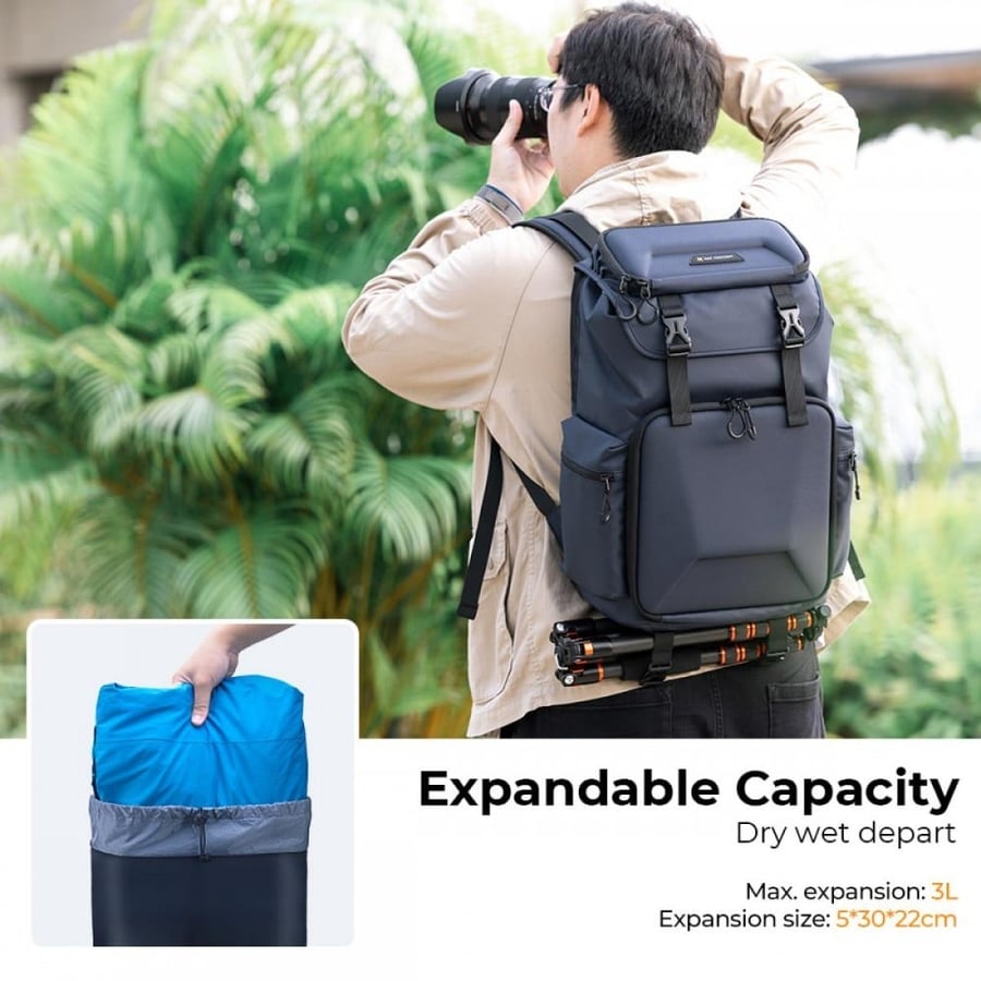 K&F Concept Camera Backpack Bag 25L with Laptop Compartment, Blue