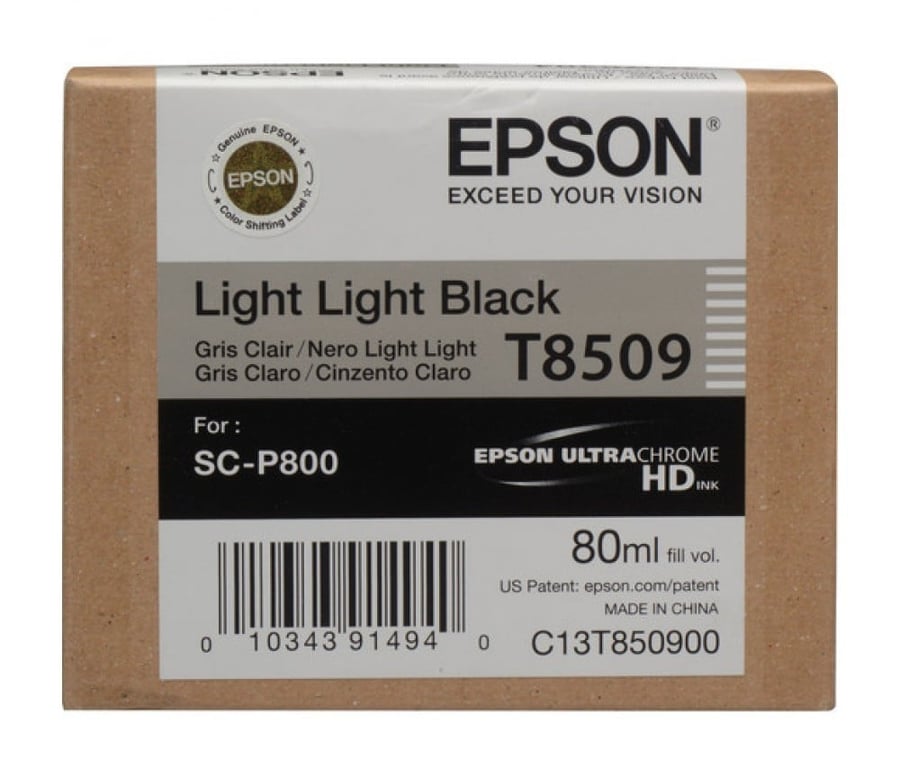 Epson T8509 UltraChrome HD Light Light Black Ink Cartridge 80 ml P800