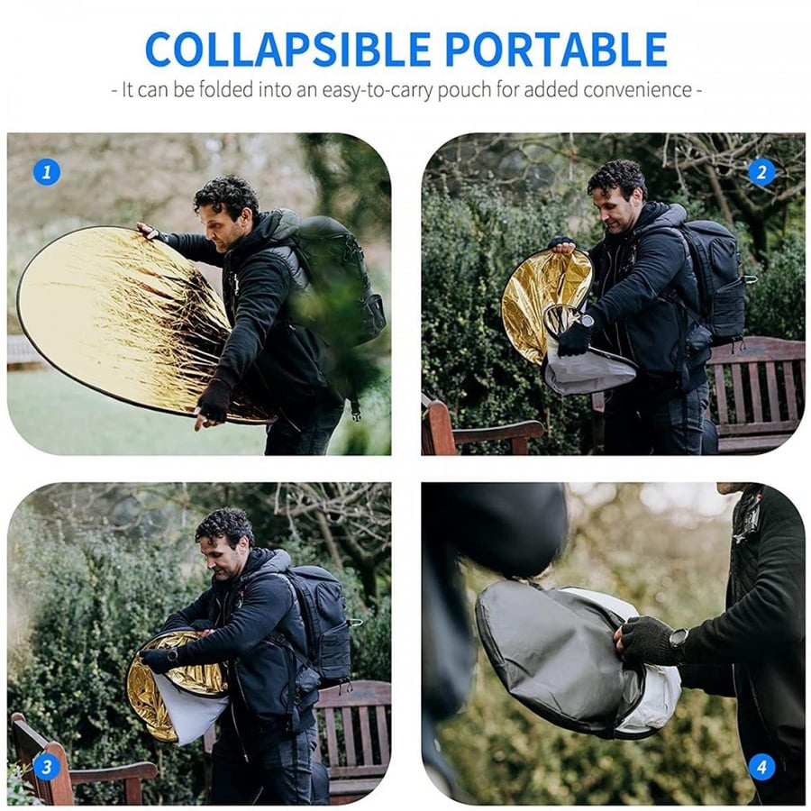 K&F Concept 5 in 1 Reflectors 110cm Folding Multi-Disc Belt Bag