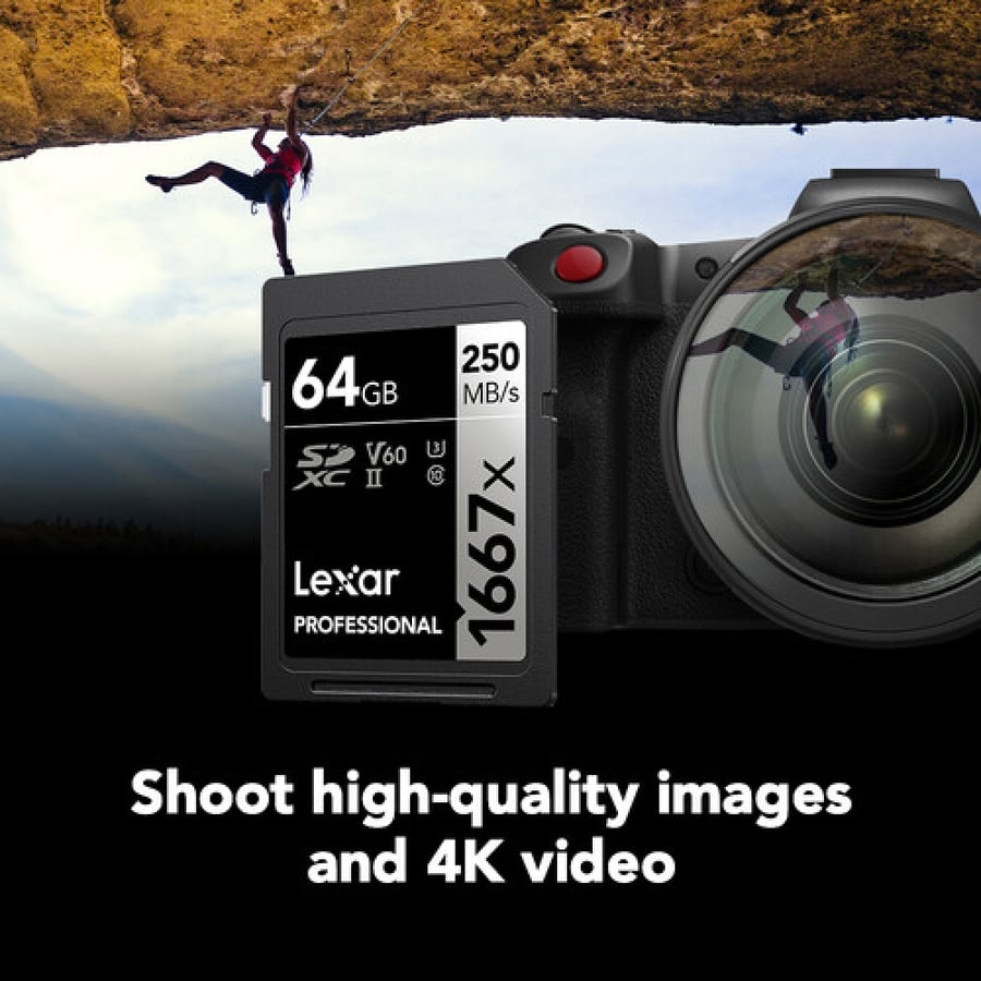 Lexar 64GB Professional 1667x UHS-II SDXC Memory Card