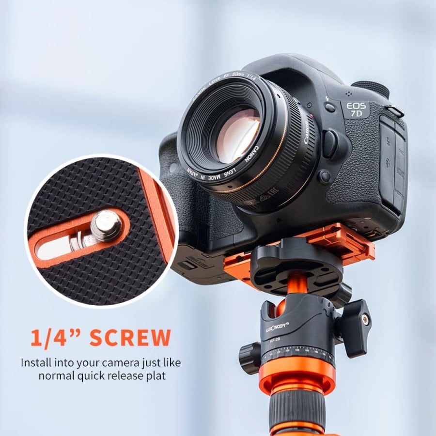 K&F Concept Arca Swiss Quick Release Plate Camera and Smartphone Mount CA02