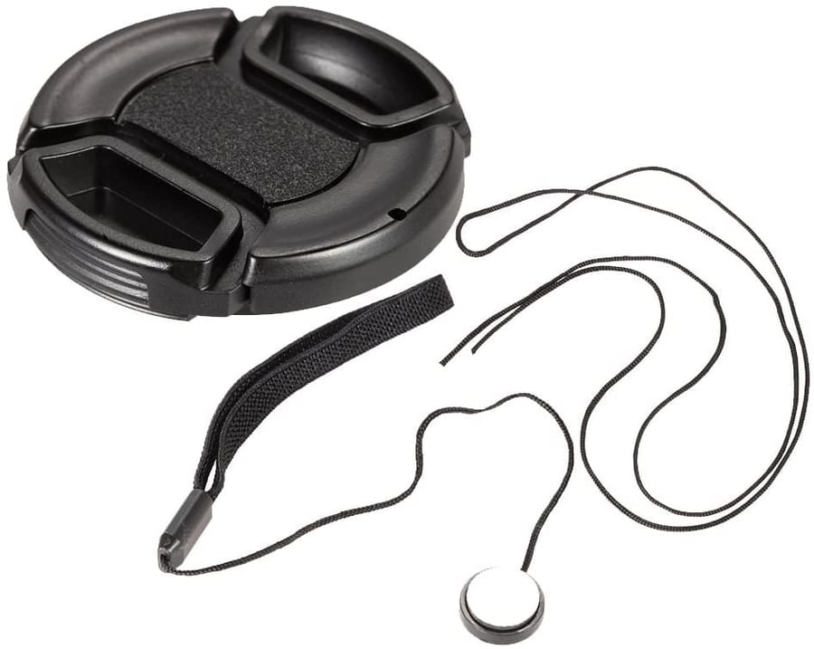 K&F Concept 49mm Center Pinch Snap-on Lens Cap Cover Keeper Holder for Canon Nikon Sony DSLR Camera