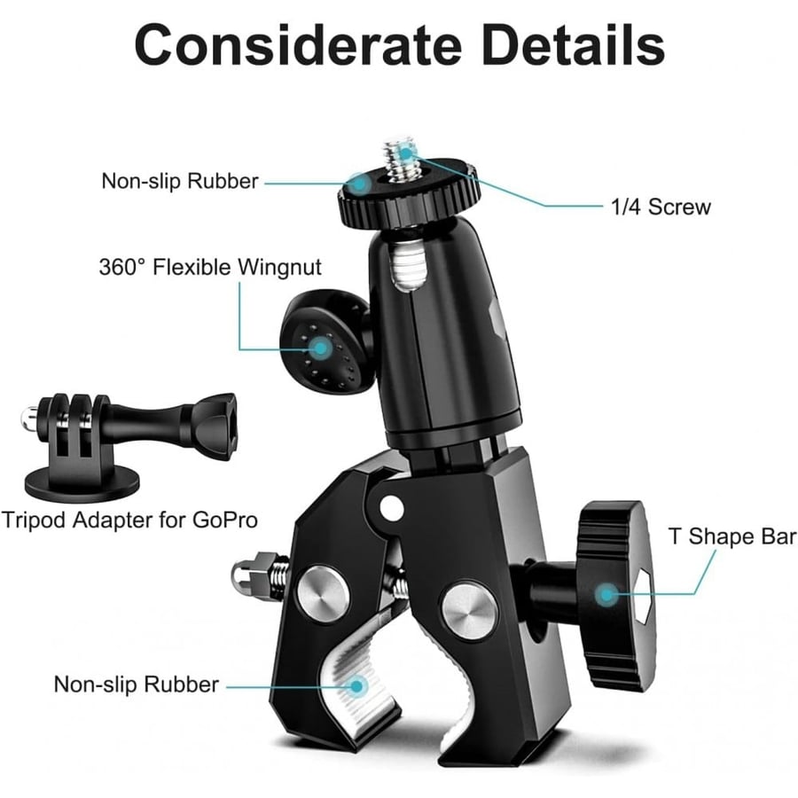 EXSHOW Motorcycle Mount for Action Cameras