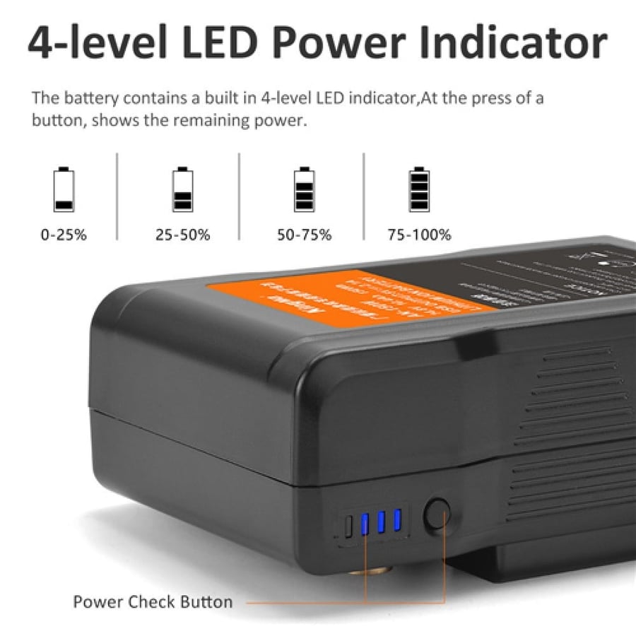 KingMa AN-150W High Load Gold Mount Li-ion Battery, 10400mAh
