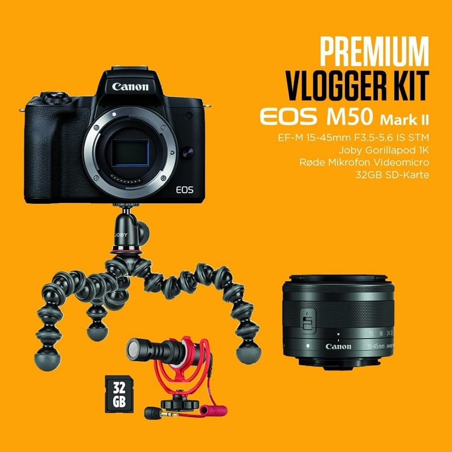 Canon Eos M50 Mark II Mirrorless Vlogging Camera Kit With Ef-M 15-45mm Lens, Black