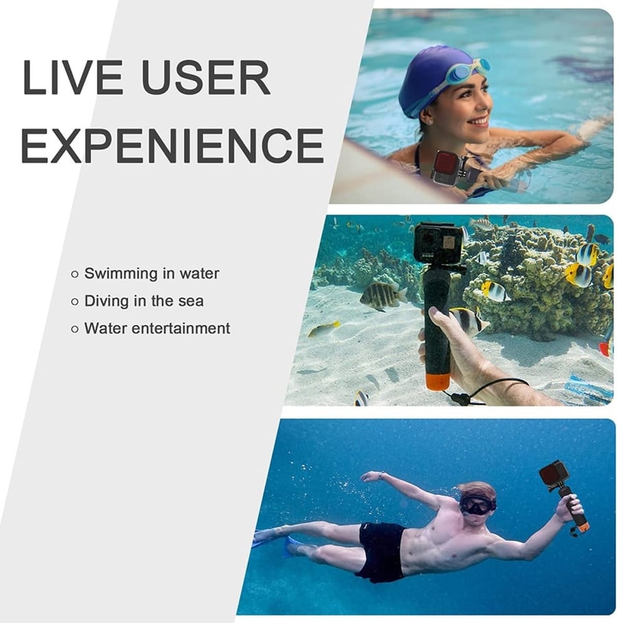 FitStill Waterproof Monopod Floating Hand Grip for Action Cameras. Snorkeling Underwater Diving Selfie Stick Pole