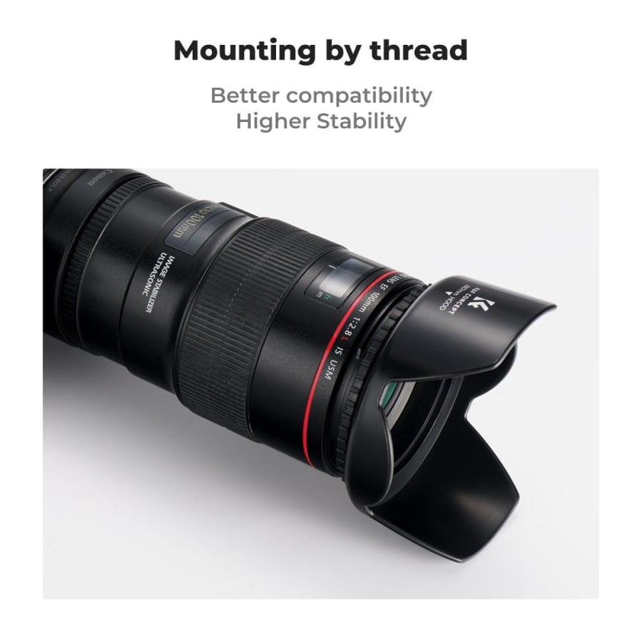 K&F 67mm Threaded Screw-in Lens Hood Universal with Cleaning Cloth