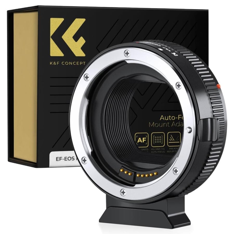 K&F Concept EF to EOS R Adapter, Auto Focus Lens Mount Adapter for Canon EF EF-S Lens and Canon EOS R/RF Mount Cameras - KF06.520