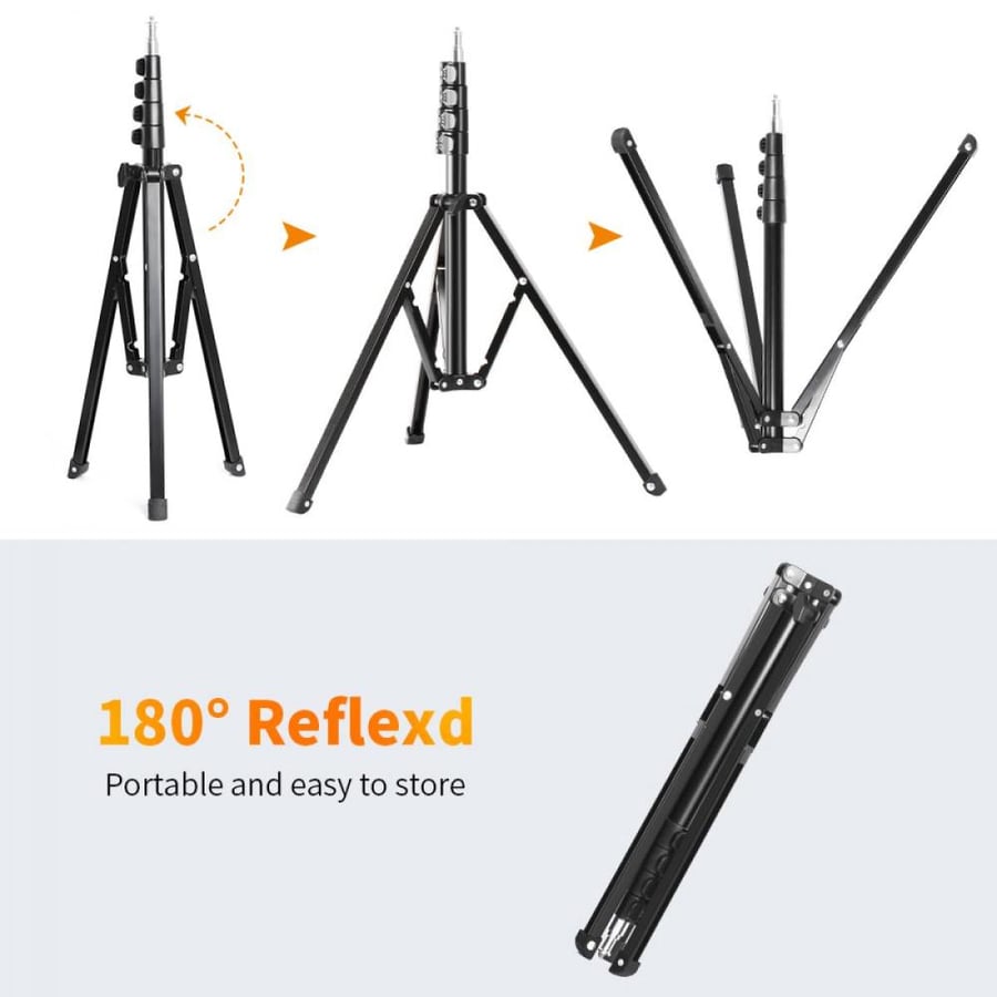 K&F Concept Selfie Ring Light ,11 inch(28 cm) Ring Light with 78.7 inch (200cm) Tripod and Phone Holders, 3 Color Modes, Bluetooth Remote Control