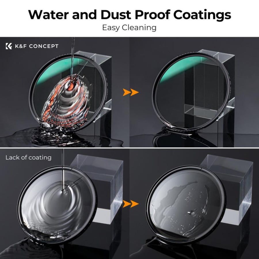 K&F Concept 82mm ND8+ND64+ND1000 Lens Filter Kit with 3 Vacuum Cleaning Cloths and Filter Pouch