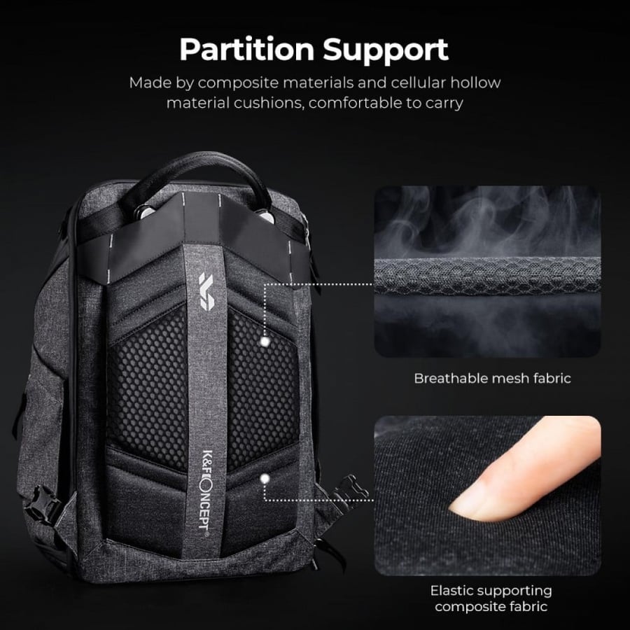 K&F Concept Alpha Backpack 25L for Nature Photography Waterproof Camera Bag with 15.6 inch Laptop Compartment Tripod Holder Raincover