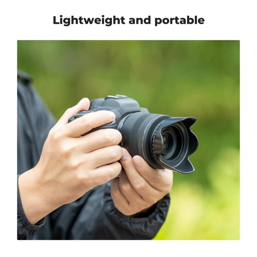 K&F 52mm Threaded Screw-in Lens Hood Universal with Cleaning Cloth