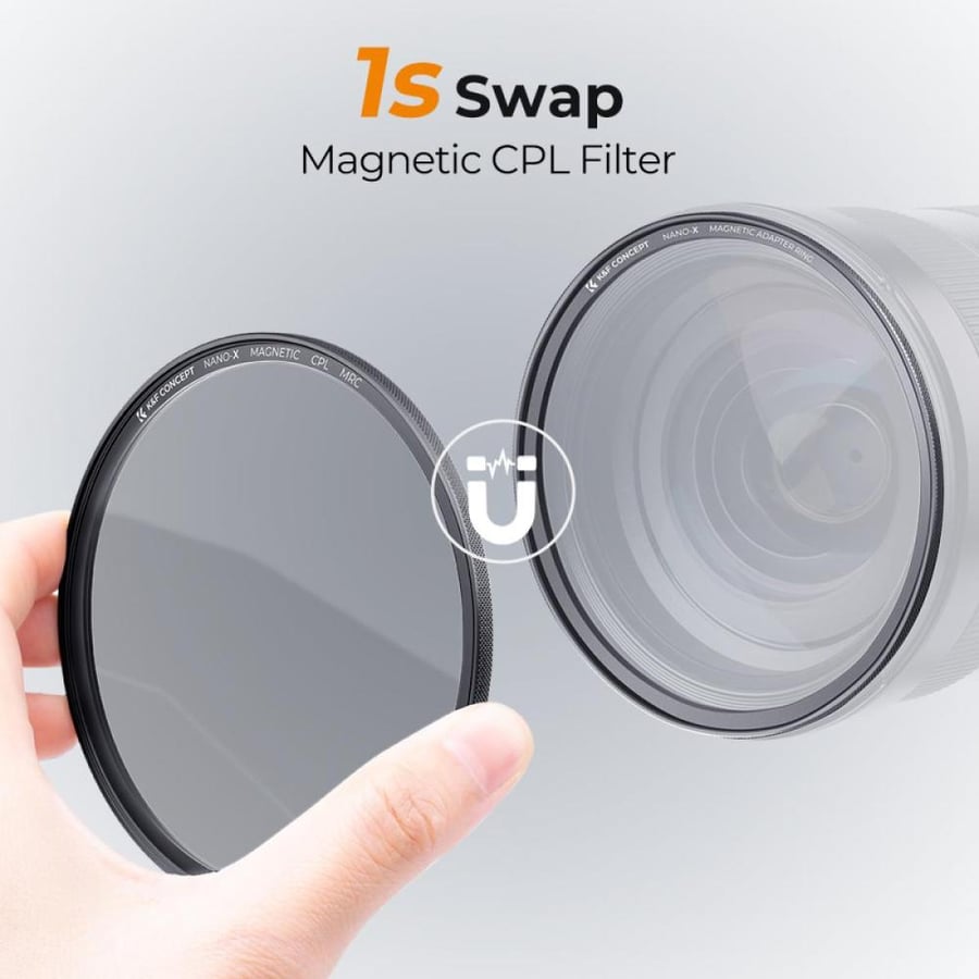 K&F 62mm CPL Circular Polarizer Magnetic Lens Filter HD Waterproof Scratch-Resistant Anti-Reflection Nano-Xcel Series