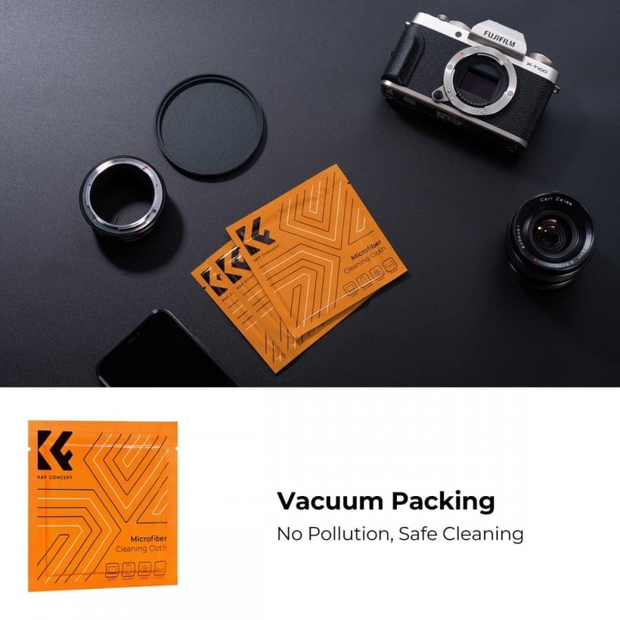K&F Concept 46mm Lens Cap + 2pcs Vacuum Cleaning Cloth + Digital Camera Anti-lost String (4 in 1 Set)