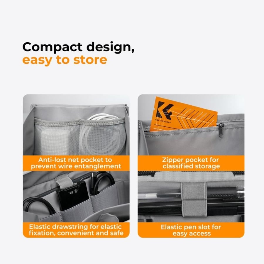 K&F Concept Digital Organizer Versatile Bag for Convenient Storage of Mobile Phones, Cables, Chargers, Earphones, and Other Personal Items - 4L