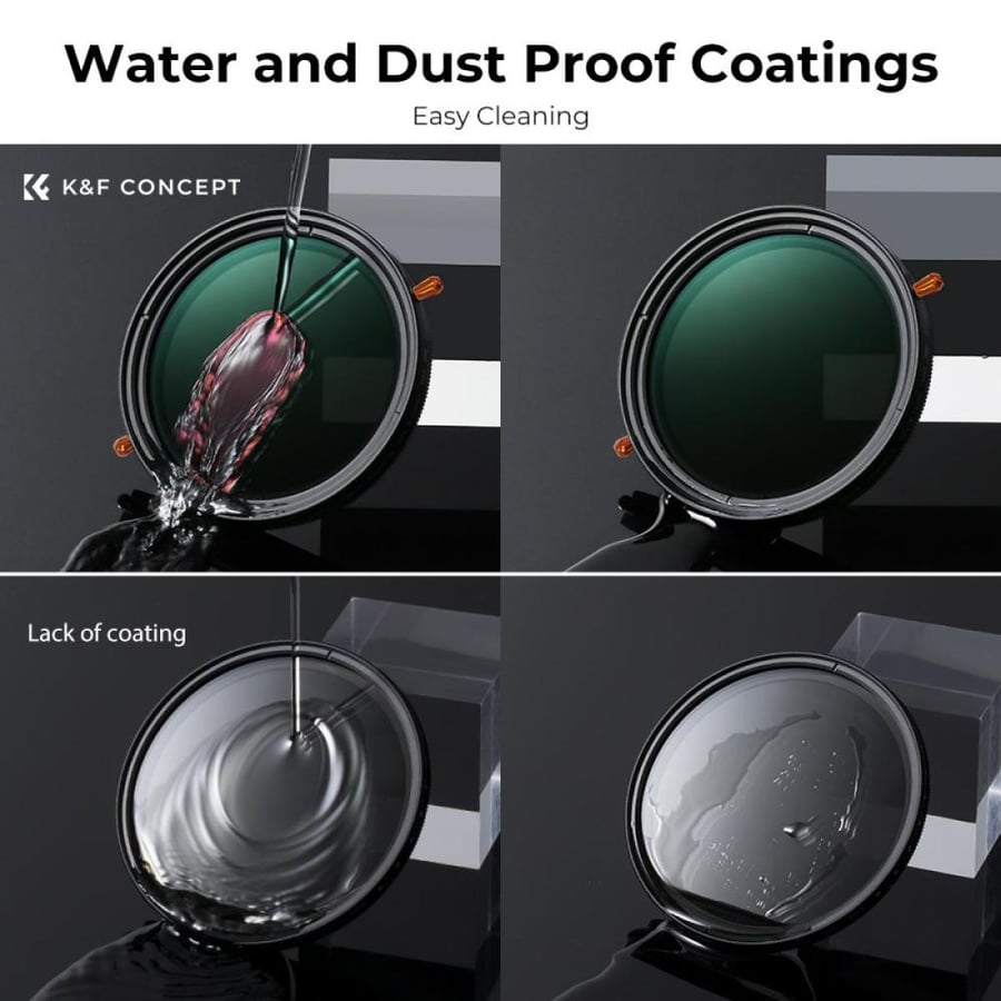 K&f 62mm ND2-ND32 & CPL 2 in 1 Filter, 1-5 Stop Neutral Density and Circular Polarizing Filter 2 in 1 for Camera Lens No X Spot Weather Sealed Nano-Xcel