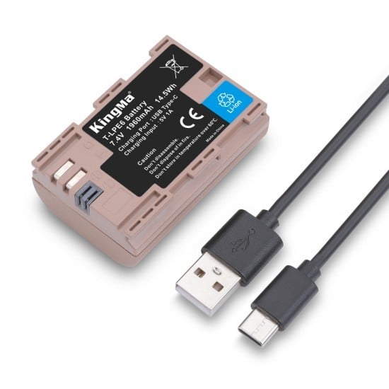 KingMa LP-E6 USB-C Rechargeable Battery For Canon EOS