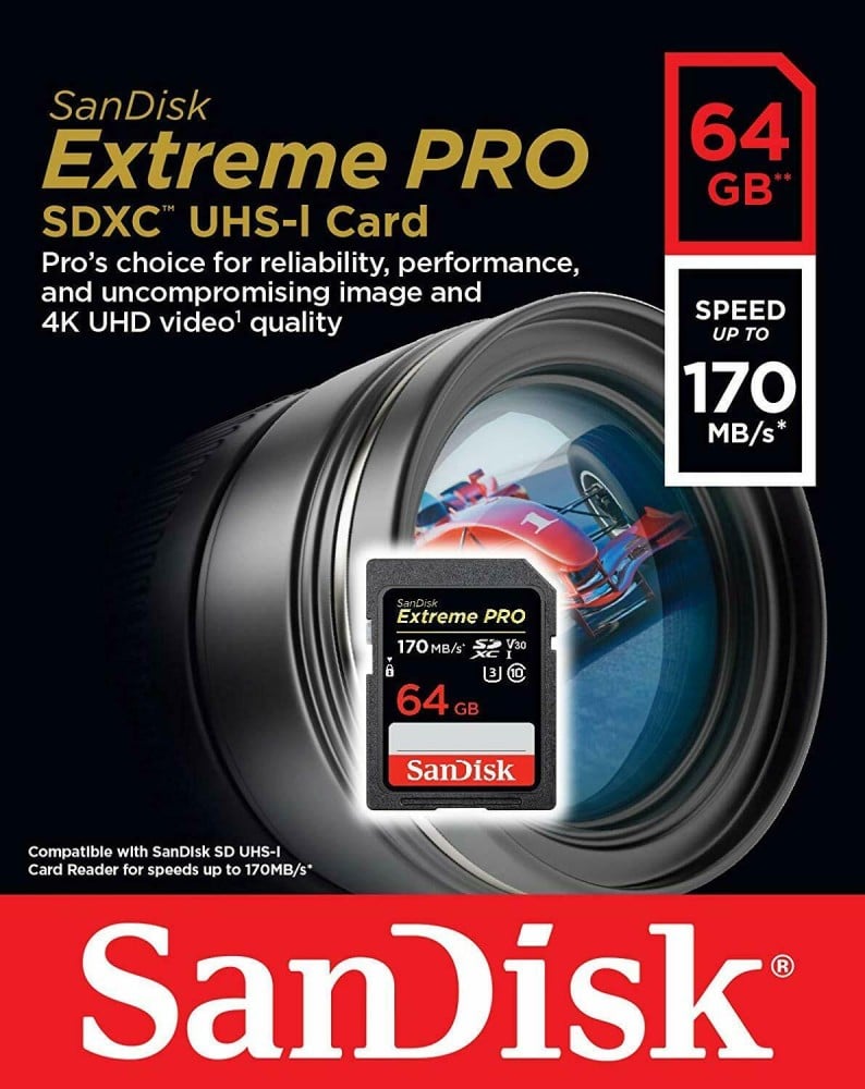 SanDisk Extreme PRO 64GB 170MB/s SDXC SD Memory Card