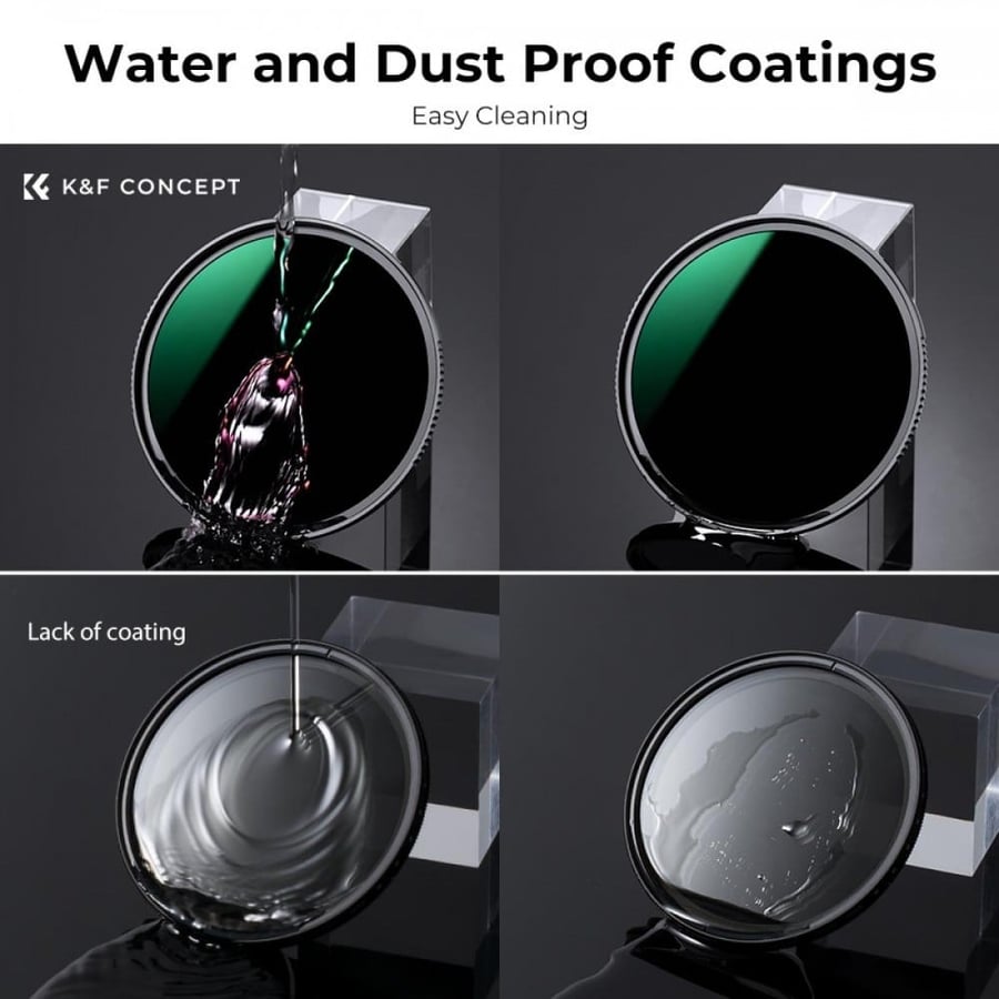 K&F Concept 67mm Lens Filter Kit Neutral Density ND4 ND8 ND64 ND1000 Filter Set with 28 Layers Multi-Coated HD Optical Glass and 4-Filter Pouch