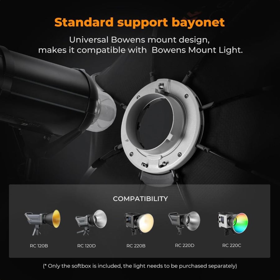 K&F CONCEPT Octagonal Softbox, 65cm/25.6in Quick Release Softbox with Bowens Mount, Carrying Bag