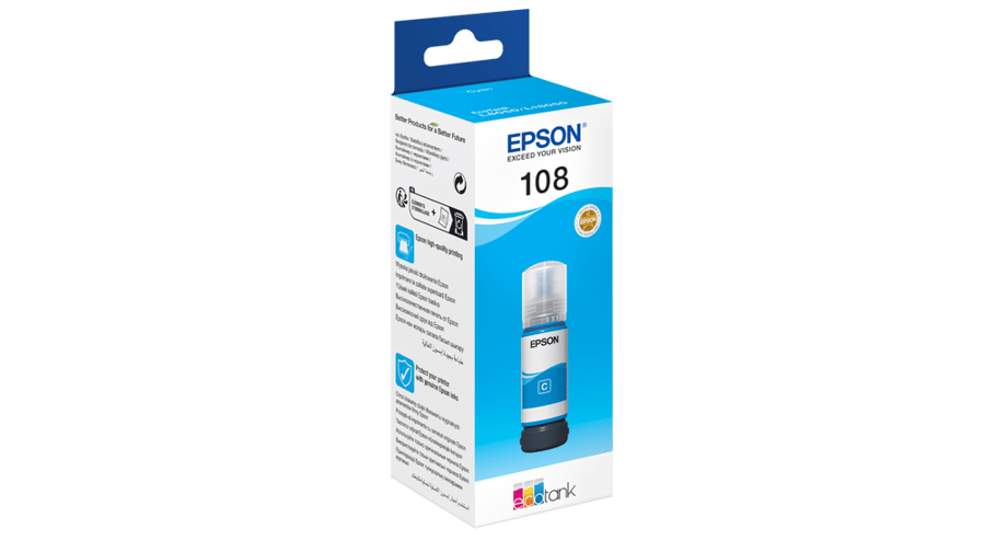 Epson 108 Mastilo Ink Original Cyan Printer L8050/L18050
