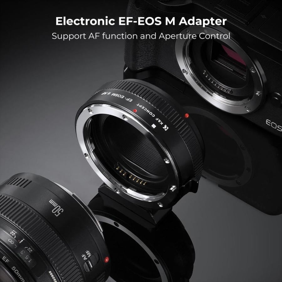 K&F Concept EF to EOS M Adapter, Auto Focus Lens Mount Adapter for Canon EF EF-S Lens and Canon EOS M Mount Cameras - KF06.519