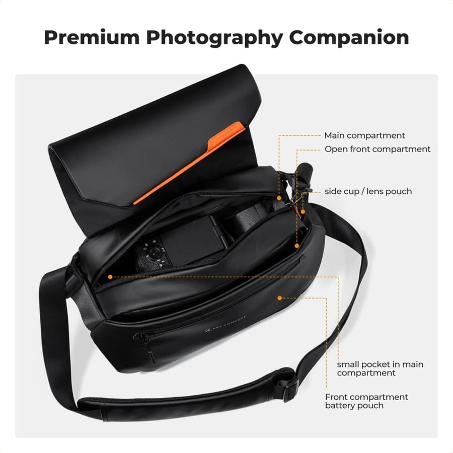K&F Concept Urban Wander 14 Sling Bag (Black, 10L)