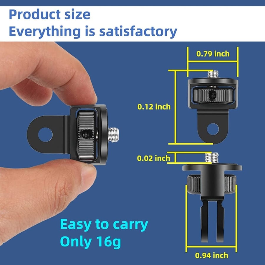 Tripod Mount for Gopro Adapter, 360° Adjustment 1/4-20 Screw Conversion Adapter for Insta360 ONE X2, Go 2 and Other Action Cameras