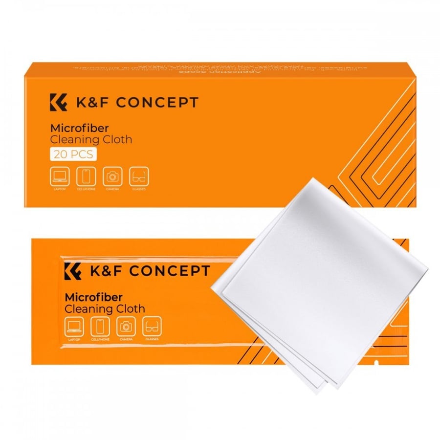 K&F Concept Cleaning Cloth Set Needle-free Cleaning Cloth Dry Cloth 15*15cm Color Box 20PCS