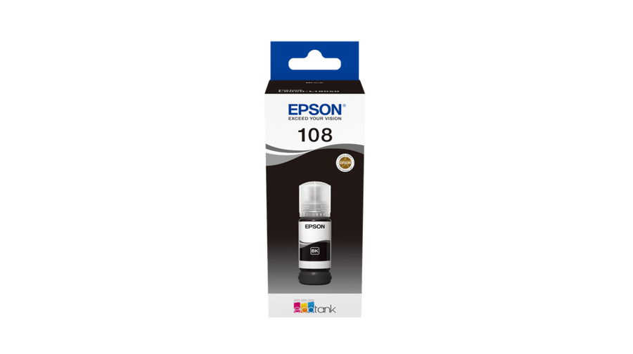 Epson 108 Mastilo Ink Original Crno Black Printer L8050/L18050