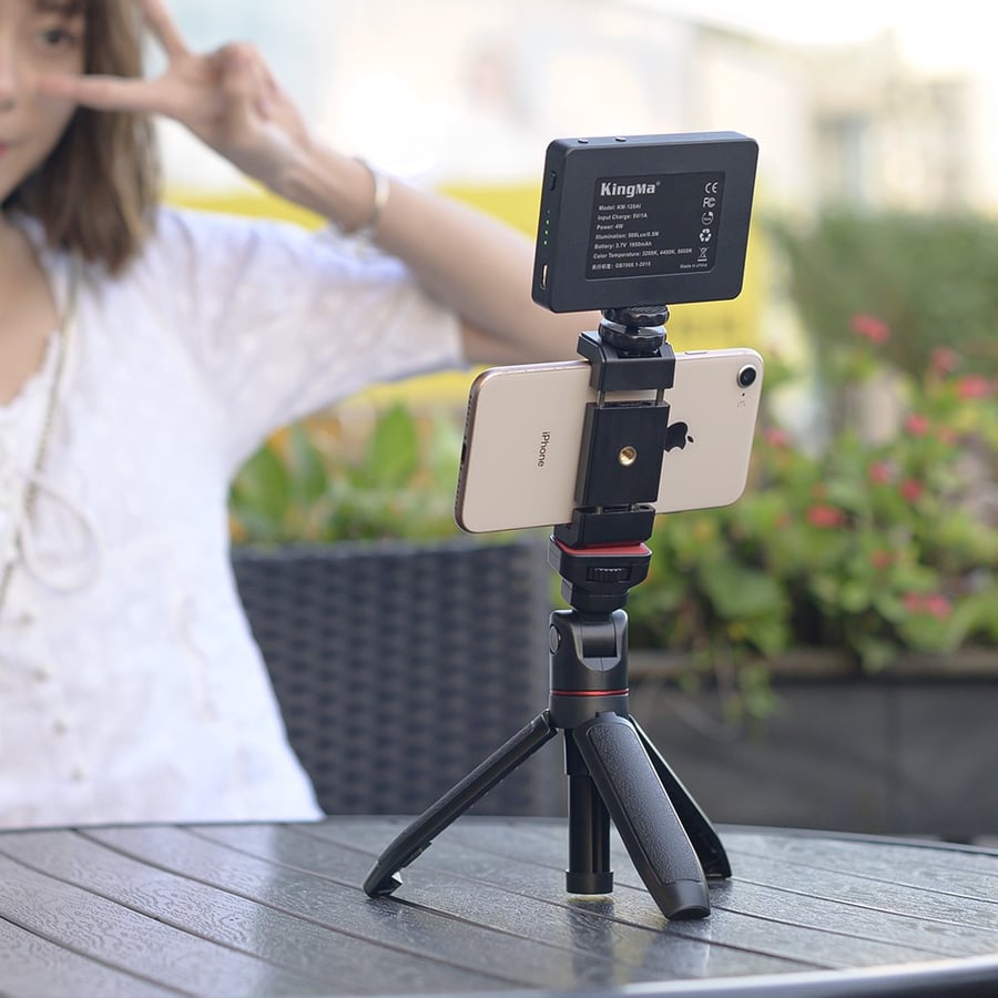 KingMa Extendable Selfie Stick Tripod Vlogging Handle Grip for Smartphone Camera Vlogging