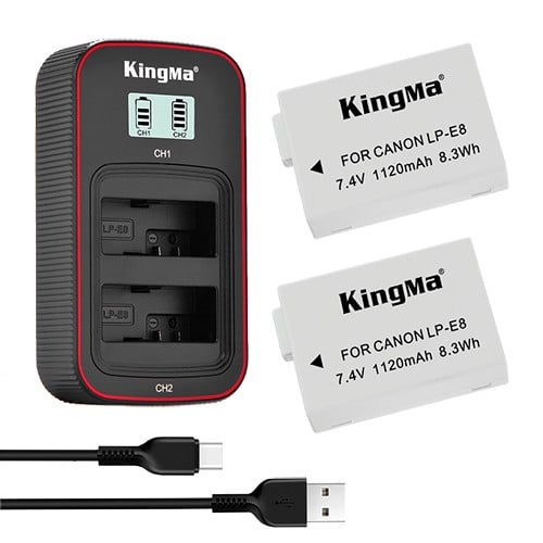 KingMa LP-E8 LCD Dual Charger