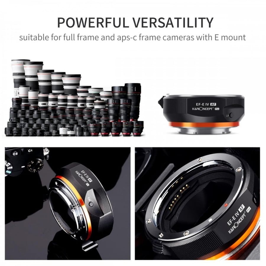 K&F Concept Canon EF/EF-S lens to Sony E-mount camera electronic high-speed version Autofocus Adapter