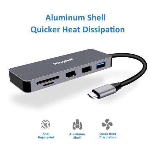 KingMa 7-in-1 USB C Hub Adapter for Type-C Equipments with PD Charging