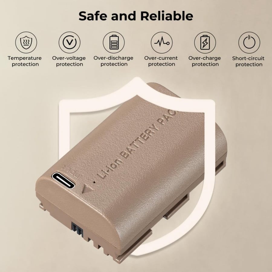 K&F Concept LP-E6NH Battery with Type C Direct Charge Interface (1 Battery)
