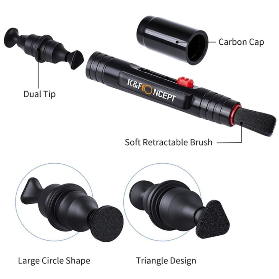 K&F Concept 4-In-1 Camera Lens Cleaning Pen Camera Lens Cleaning Kit for DSLR Camera