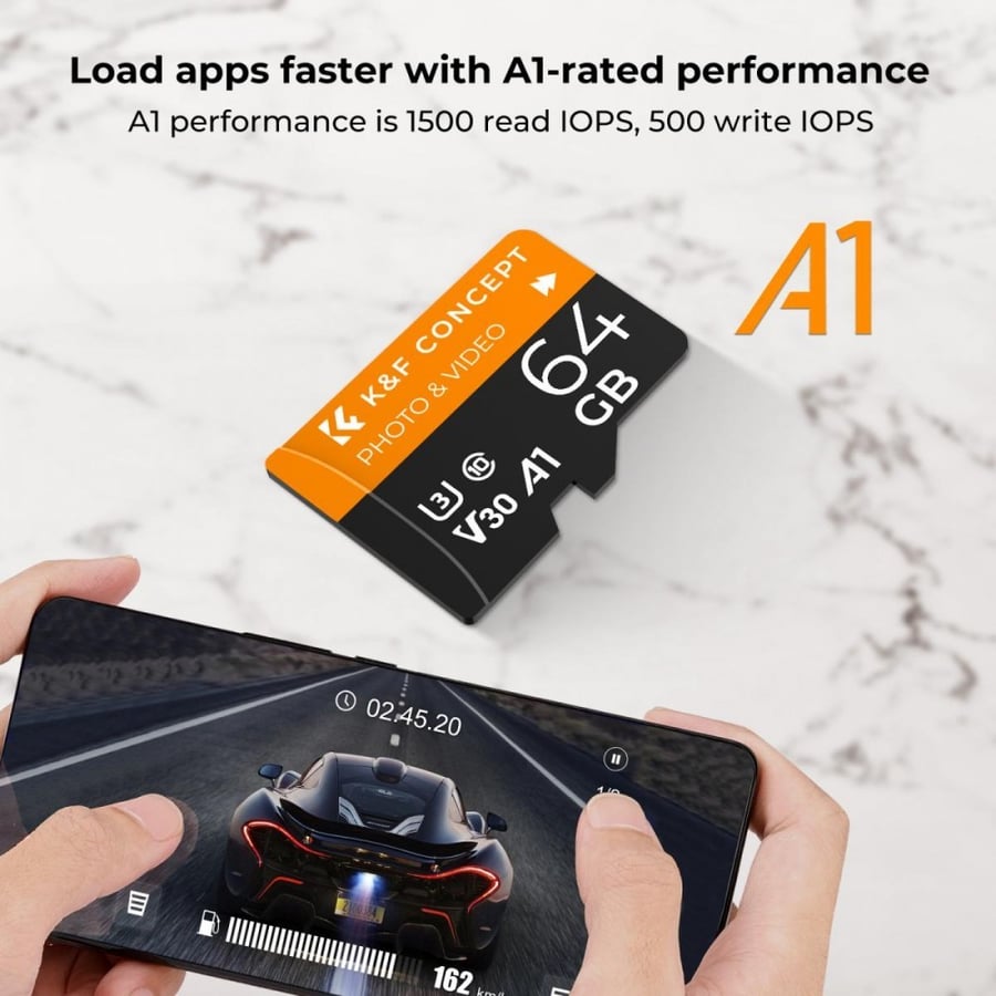 K&F Concept 64G micro SD card U3/V30/A1 with adapter memory card