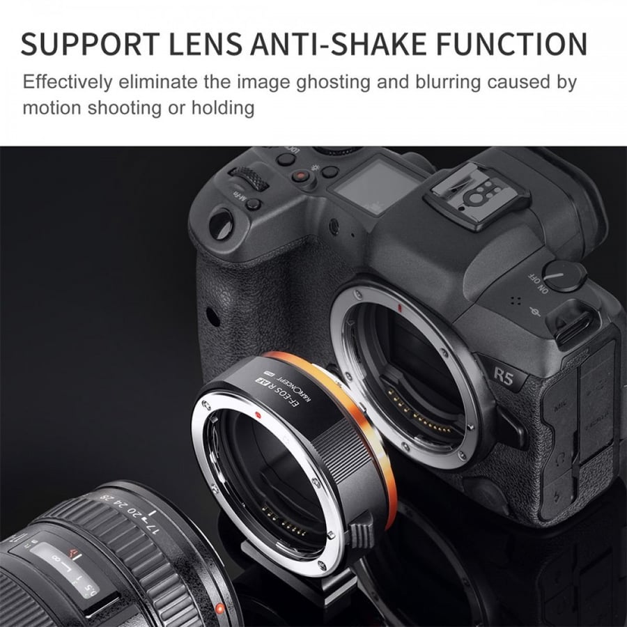 K&F Concept Canon EF/EF-S to EOS R Mount, Metal Autofocus Adapter