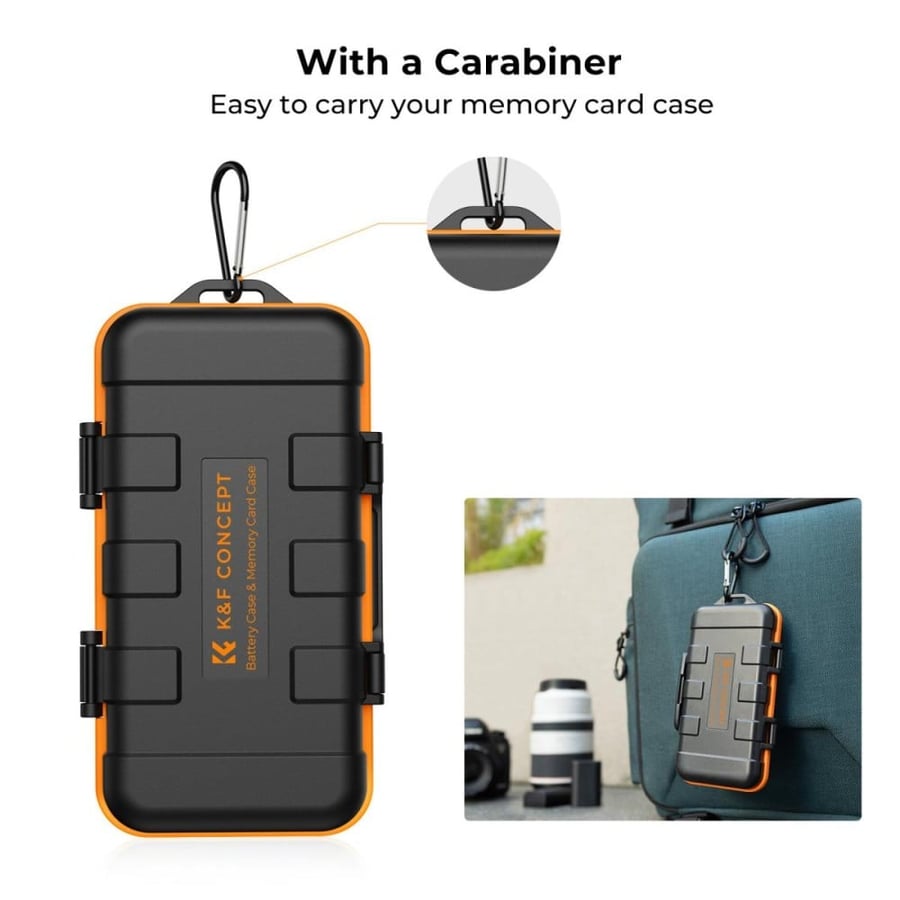 K&F Camera Battery Memory Card Case, professional waterproof and shockproof