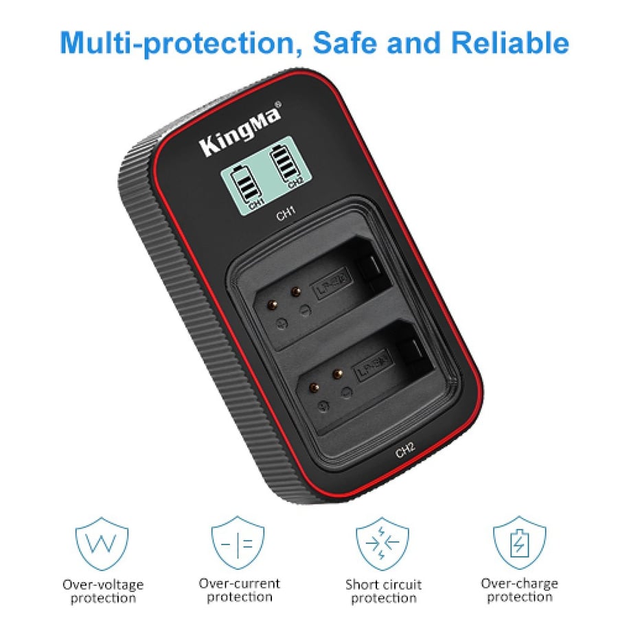 KingMa LP-E10 2-Pack Battery and LCD Dual Charger Kit for Canon