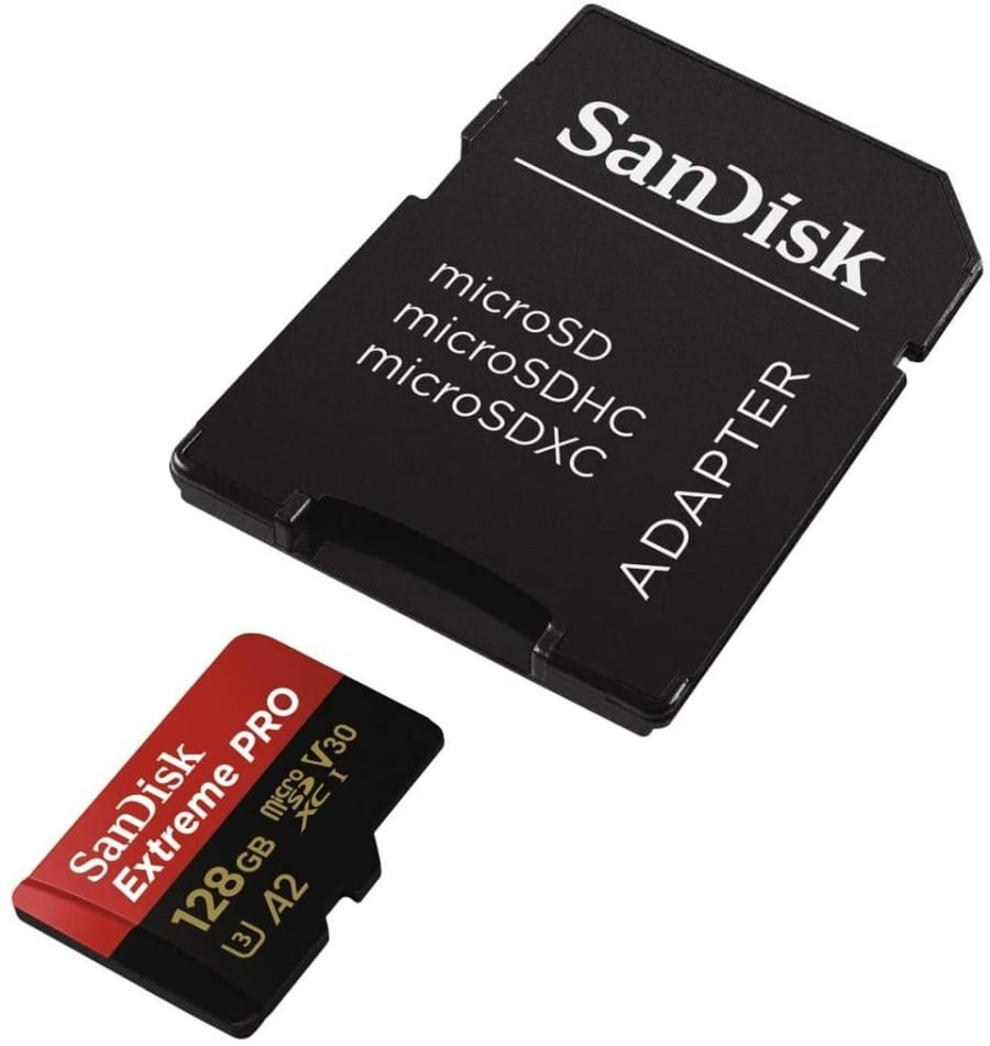 SanDisk Extreme PRO microSDXC 128GB + SD Adapter + RescuePRO Deluxe 170MB/s A2 C10 V30 UHS-I U3